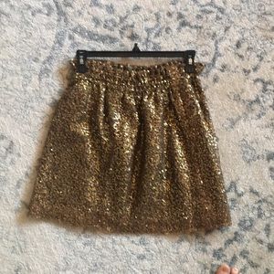 Gold sequin j crew skirt